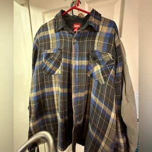 Coleman Black Blue Yellow Plaid Flannel Quilted Jacket